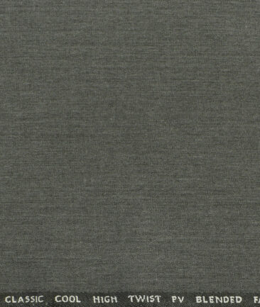J.Hampstead Men's Polyester Viscose Self Design  Unstitched Suiting Fabric (Worsted Grey) - Image 3