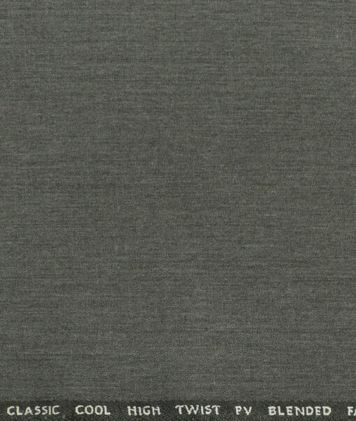 J.Hampstead Men's Polyester Viscose Self Design  Unstitched Suiting Fabric (Worsted Grey) - Image 3