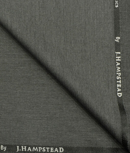 J.Hampstead Men's Polyester Viscose Self Design 3.75 Meter Unstitched Suiting Fabric (Worsted Grey)