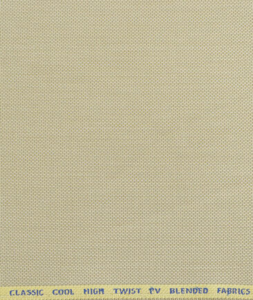 J.Hampstead Men's Polyester Viscose Structured  Unstitched Suiting Fabric (Beige) - Image 3