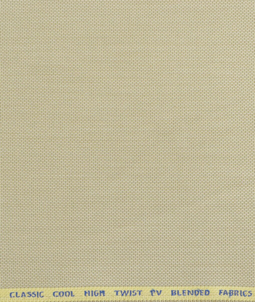 J.Hampstead Men's Polyester Viscose Structured  Unstitched Suiting Fabric (Beige) - Image 3