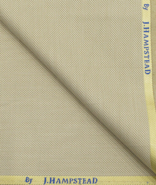 J.Hampstead Men's Polyester Viscose Structured 3.75 Meter Unstitched Suiting Fabric (Beige)