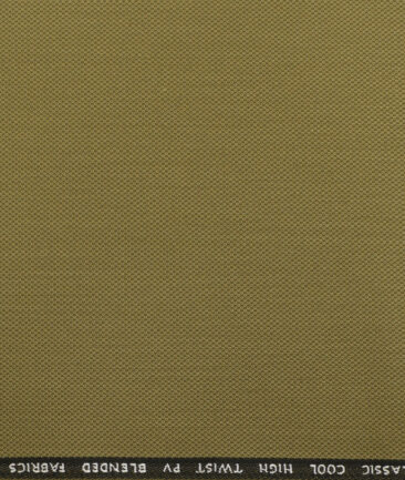 J.Hampstead Men's Polyester Viscose Structured  Unstitched Suiting Fabric (Khakhi) - Image 3