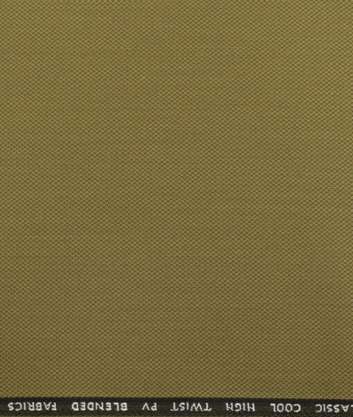 J.Hampstead Men's Polyester Viscose Structured  Unstitched Suiting Fabric (Khakhi) - Image 3