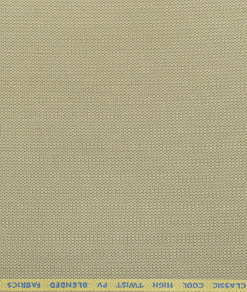 J.Hampstead Men's Polyester Viscose Structured  Unstitched Suiting Fabric (Beige) - Image 3