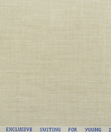 J.Hampstead Men's Polyester Viscose Structured  Unstitched Suiting Fabric (Light Beige) - Image 3