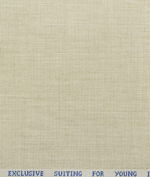 J.Hampstead Men's Polyester Viscose Structured  Unstitched Suiting Fabric (Light Beige) - Image 3