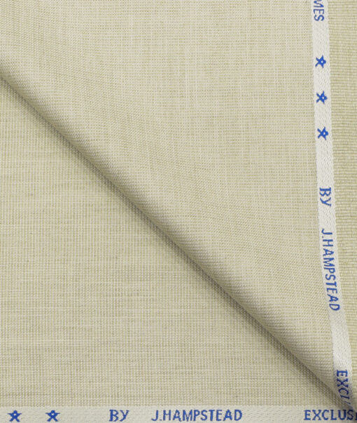 J.Hampstead Men's Polyester Viscose Structured 3.75 Meter Unstitched Suiting Fabric (Light Beige)