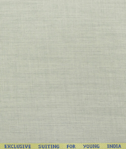 J.Hampstead Men's Polyester Viscose Structured  Unstitched Suiting Fabric (Light Grey) - Image 3