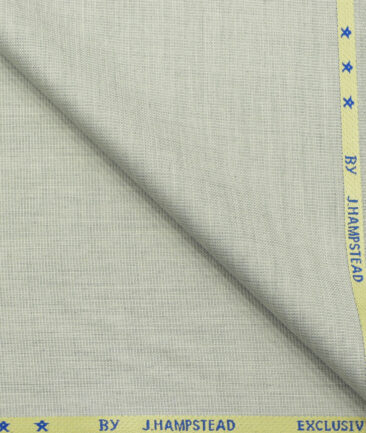 J.Hampstead Men's Polyester Viscose Structured 3.75 Meter Unstitched Suiting Fabric (Light Grey)