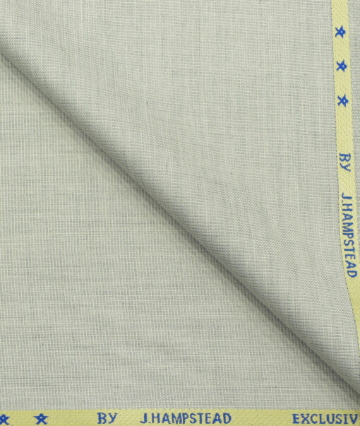 J.Hampstead Men's Polyester Viscose Structured 3.75 Meter Unstitched Suiting Fabric (Light Grey)