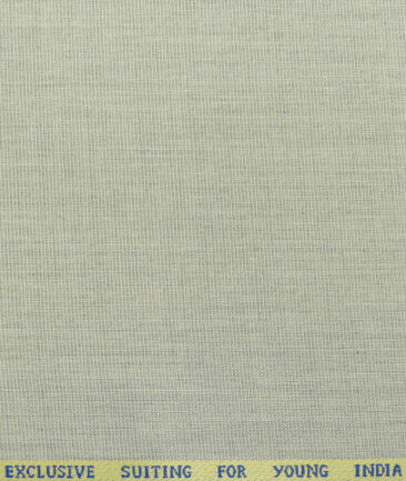 J.Hampstead Men's Polyester Viscose Structured  Unstitched Suiting Fabric (Light Pistachios Grey) - Image 3