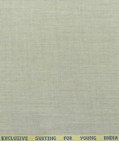 J.Hampstead Men's Polyester Viscose Structured  Unstitched Suiting Fabric (Light Pistachios Grey) - Image 3
