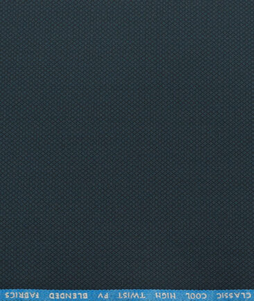 J.Hampstead Men's Polyester Viscose Structured  Unstitched Suiting Fabric (Dark Peacock Blue) - Image 3