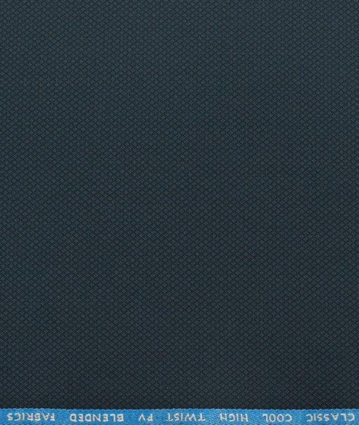 J.Hampstead Men's Polyester Viscose Structured  Unstitched Suiting Fabric (Dark Peacock Blue) - Image 3