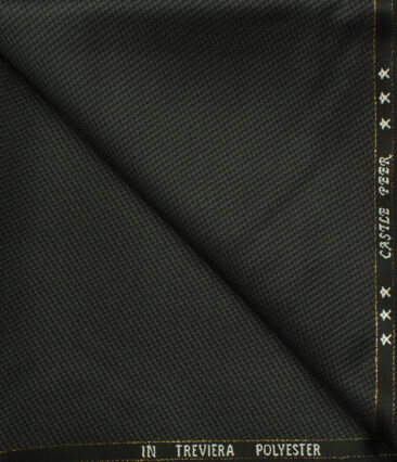 J.Hampstead Men's Wool Structured Super 100's 1.30 Meter Unstitched Trouser Fabric (Dark Grey)