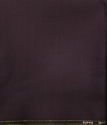 J.Hampstead Men's Wool Solids Super 100's  Unstitched Trouser Fabric (Dark Wine) - Image 2