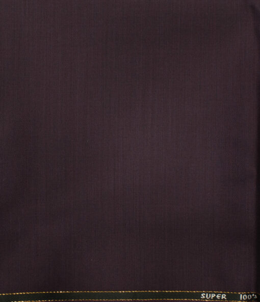 J.Hampstead Men's Wool Solids Super 100's  Unstitched Trouser Fabric (Dark Wine) - Image 2