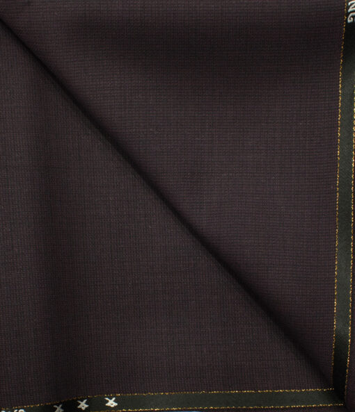 J.Hampstead Men's Wool Structured Super 90's 1.30 Meter Unstitched Trouser Fabric (Dark Wine)