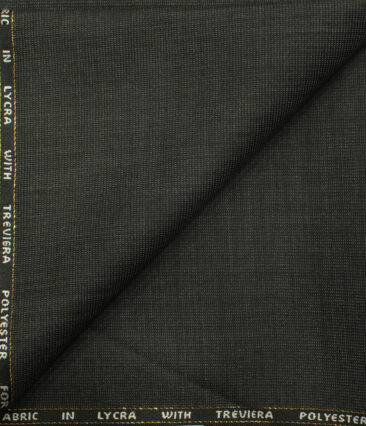 J.Hampstead Men's Wool Structured Super 100's 1.30 Meter Unstitched Trouser Fabric (Dark Grey)