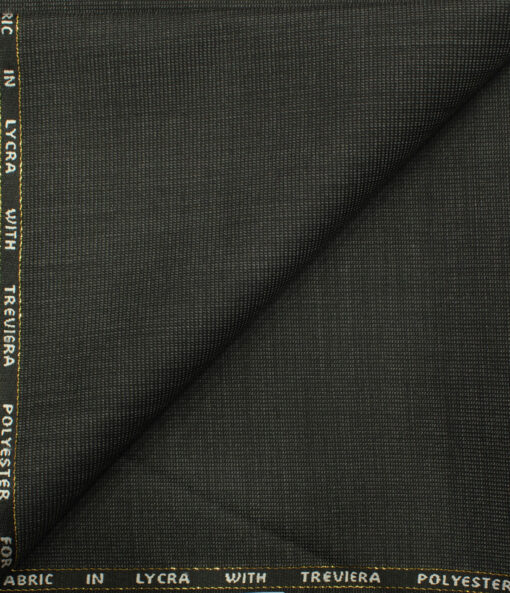 J.Hampstead Men's Wool Structured Super 100's 1.30 Meter Unstitched Trouser Fabric (Dark Grey)