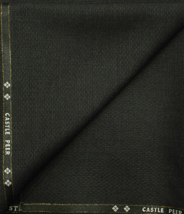 J.Hampstead Men's Wool Structured Super 90's 1.30 Meter Unstitched Trouser Fabric (Dark Grey)