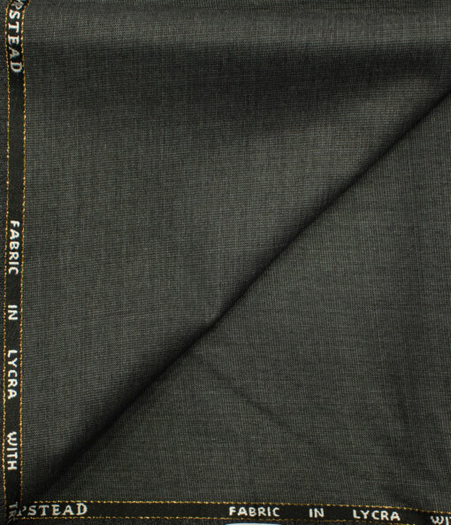 J.Hampstead Men's Wool Structured Super 100's 1.30 Meter Unstitched Trouser Fabric (Grey)