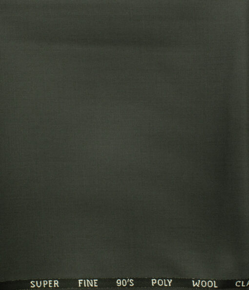 J.Hampstead Men's Wool Solids Super 90's  Unstitched Trouser Fabric (Grey) - Image 2