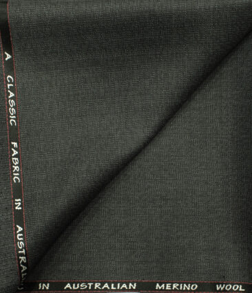 J.Hampstead Men's Wool Structured  1.30 Meter Unstitched Trouser Fabric (Grey)
