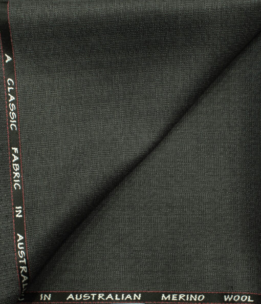 J.Hampstead Men's Wool Structured  1.30 Meter Unstitched Trouser Fabric (Grey)