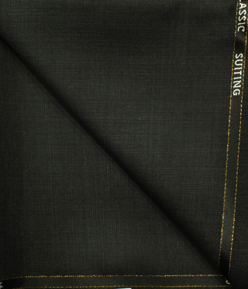J.Hampstead Men's Wool Structured Super 90's 1.30 Meter Unstitched Trouser Fabric (Blackish Grey)