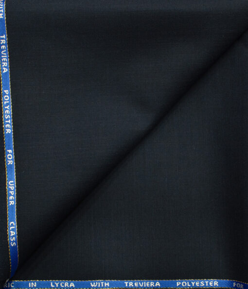J.Hampstead Men's Wool Solids Super 100's  Unstitched Trouser Fabric (Dark Blue)
