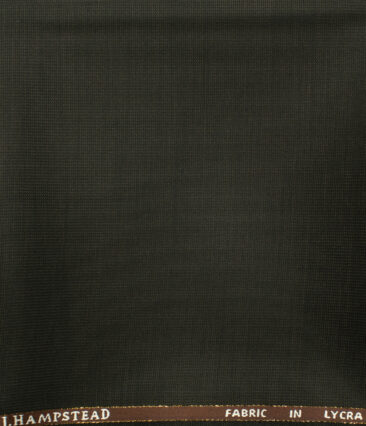 J.Hampstead Men's Wool Structured Super 100's 1.30 Meter Unstitched Trouser Fabric (Dark Brown) - Image 2