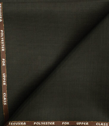 J.Hampstead Men's Wool Structured Super 100's 1.30 Meter Unstitched Trouser Fabric (Dark Brown)