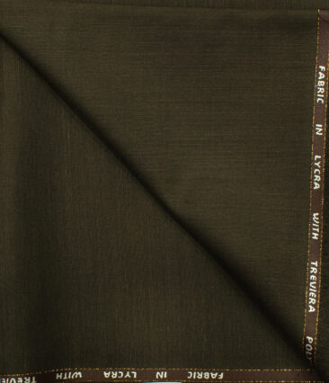 J.Hampstead Men's Wool Self Design Super 100's 1.30 Meter Unstitched Trouser Fabric (Coffee Brown)