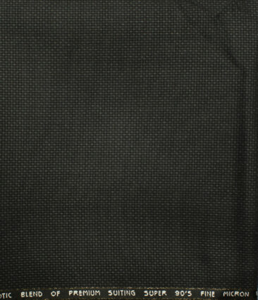 J.Hampstead Men's Wool Structured Super 90's 1.30 Meter Unstitched Trouser Fabric (Dark Grey) - Image 2