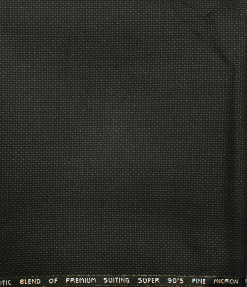 J.Hampstead Men's Wool Structured Super 90's 1.30 Meter Unstitched Trouser Fabric (Dark Grey) - Image 2