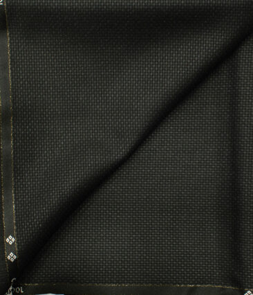 J.Hampstead Men's Wool Structured Super 90's 1.30 Meter Unstitched Trouser Fabric (Dark Grey)
