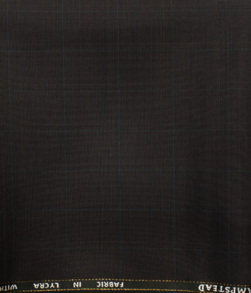 J.Hampstead Men's Wool Checks Super 100's 1.30 Meter Unstitched Trouser Fabric (Dark Wine) - Image 2