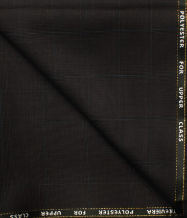 J.Hampstead Men's Wool Checks Super 100's 1.30 Meter Unstitched Trouser Fabric (Dark Wine)