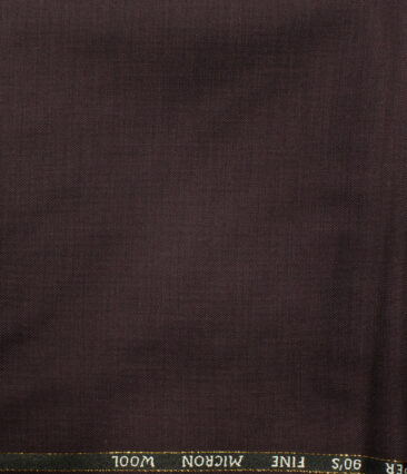 J.Hampstead Men's Wool Solids Super 90's 1.30 Meter Unstitched Trouser Fabric (Wine) - Image 2