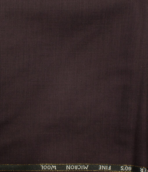 J.Hampstead Men's Wool Solids Super 90's 1.30 Meter Unstitched Trouser Fabric (Wine) - Image 2
