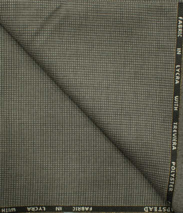 J.Hampstead Men's Wool Structured Super 100's 1.30 Meter Unstitched Trouser Fabric (Grey)