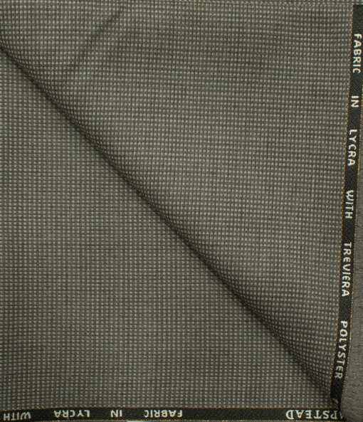 J.Hampstead Men's Wool Structured Super 100's 1.30 Meter Unstitched Trouser Fabric (Grey)