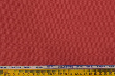 Tessitura Monti Men's Giza Cotton Structured 2.25 Meter Unstitched Shirting Fabric (Cherry Red)