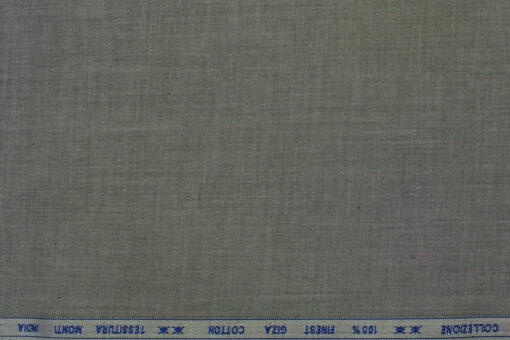 Tessitura Monti Men's Giza Cotton Self Design 2.25 Meter Unstitched Shirting Fabric (Grey)