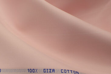 Tessitura Monti Men's Giza Cotton Striped 2.25 Meter Unstitched Shirting Fabric (Light Pink)
