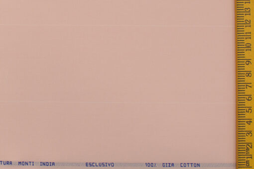 Tessitura Monti Men's Giza Cotton Striped 2.25 Meter Unstitched Shirting Fabric (Light Pink)