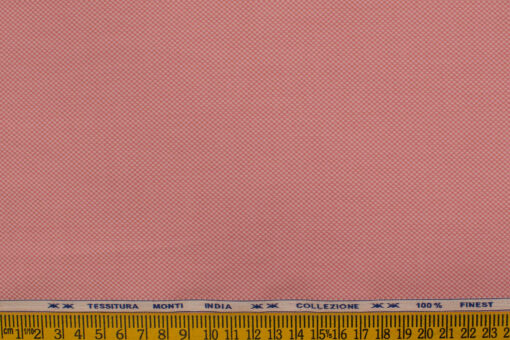 Tessitura Monti Men's Giza Cotton Structured 2.25 Meter Unstitched Shirting Fabric (Peachish Pink)