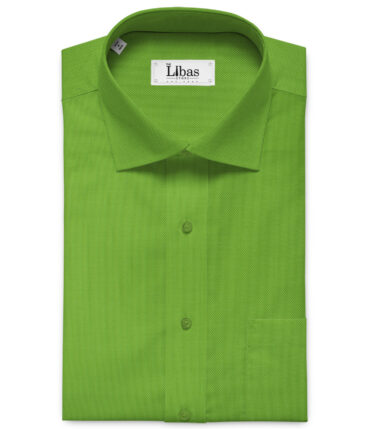 Tessitura Monti Men's Giza Cotton Structured 2.25 Meter Unstitched Shirting Fabric (Pear Green)